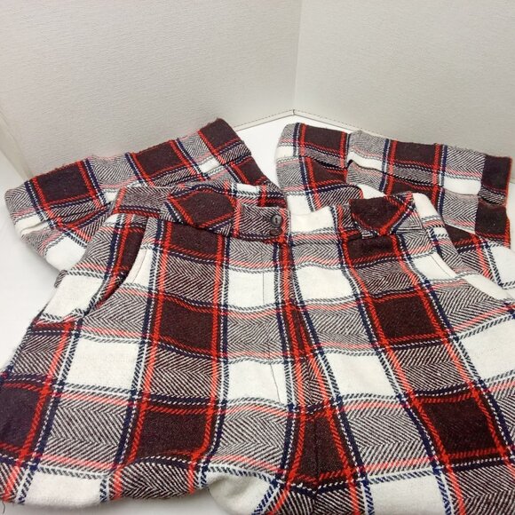 Vintage 60s-70s JC Penney Fashions Plaid Pants WideLeg Cuff Highrise Pocket (14) - Picture 8 of 11